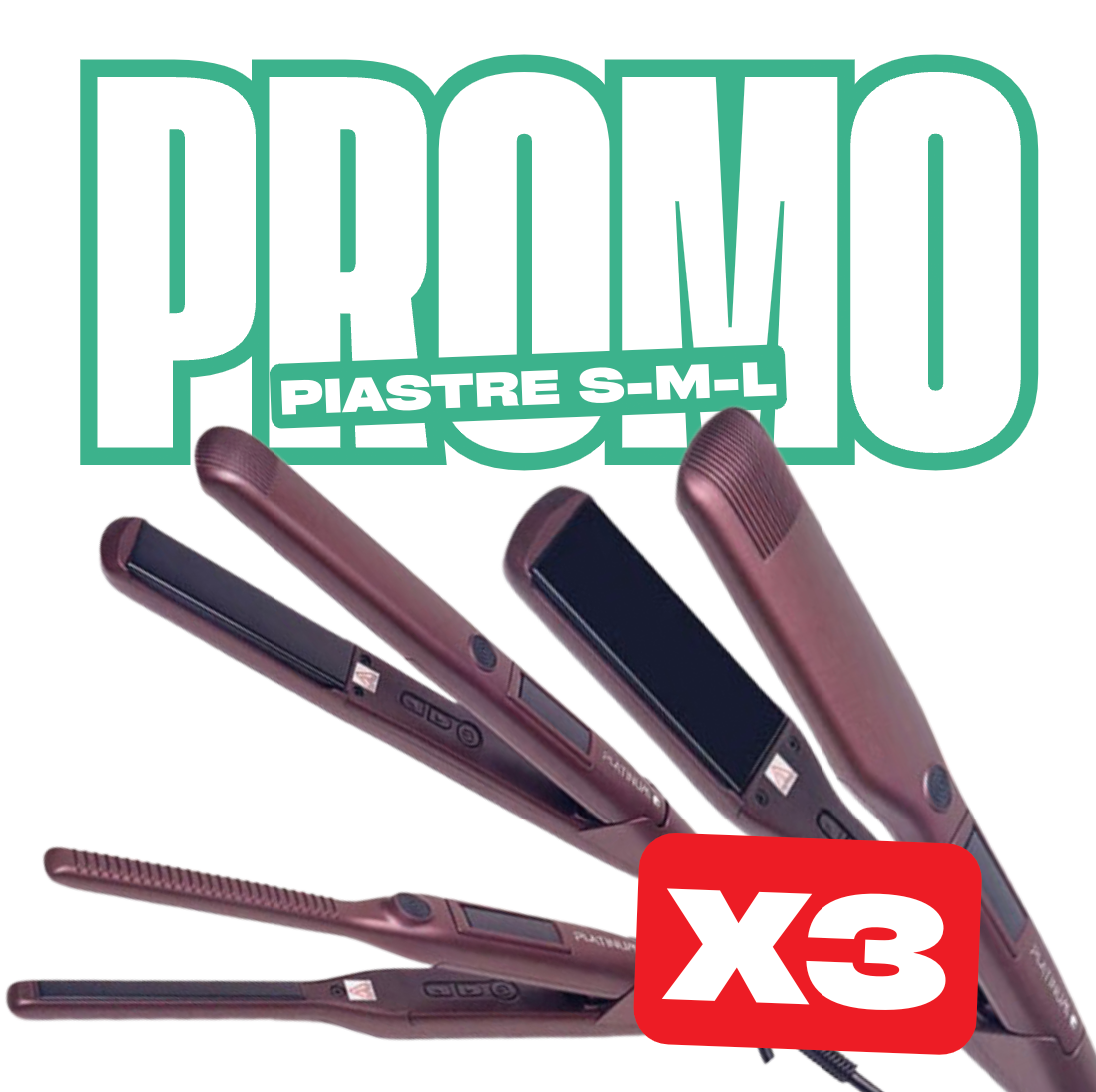 PROMO: 3x Black Star Platinum Piastra Professionale S-M-L