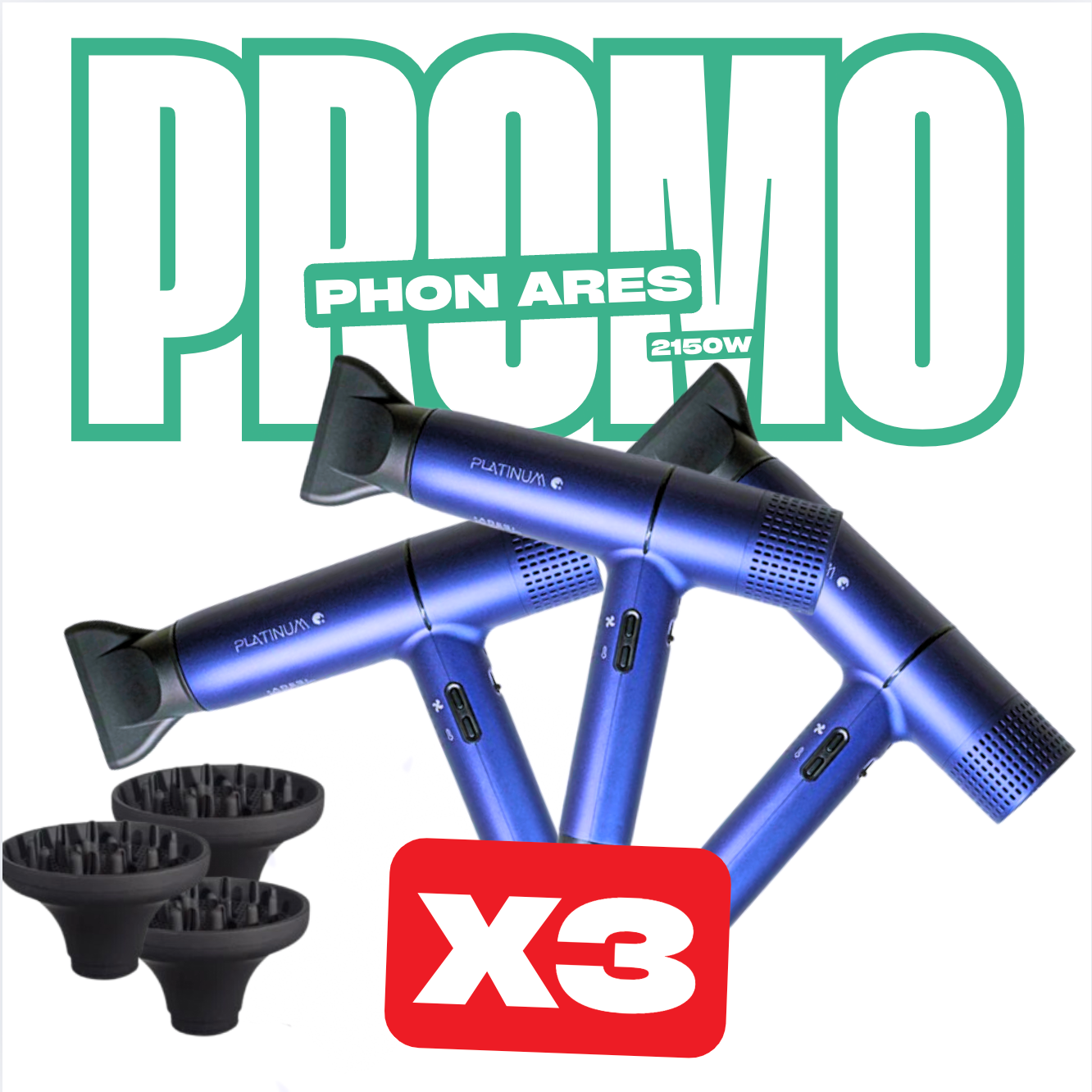 PROMO : 3x Téléphones Black Star Platinum Ares Blu