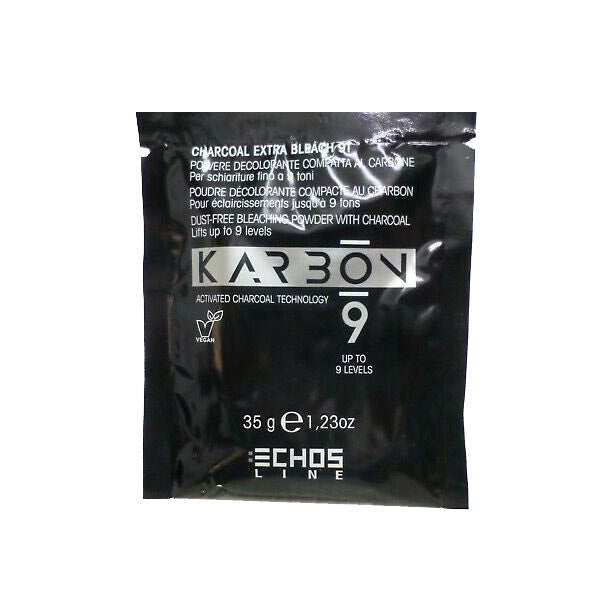 Echosline Karbon 9 Charcoal Extra Bleach 9T Polvere Decolorante Compatta Al Carbone 35g