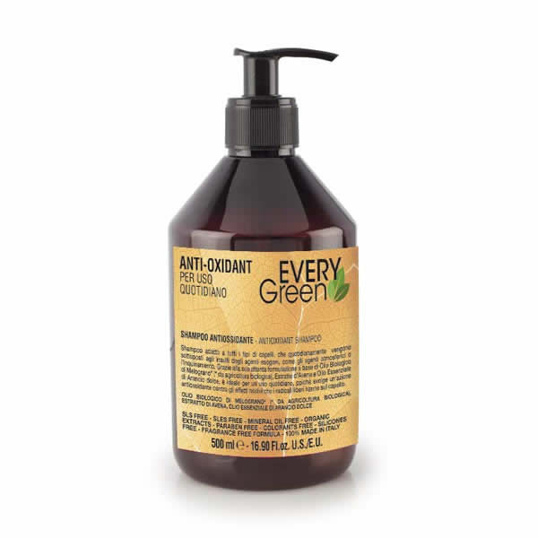 shampoo antiossidante per uso quotidiano 500ml everygreen